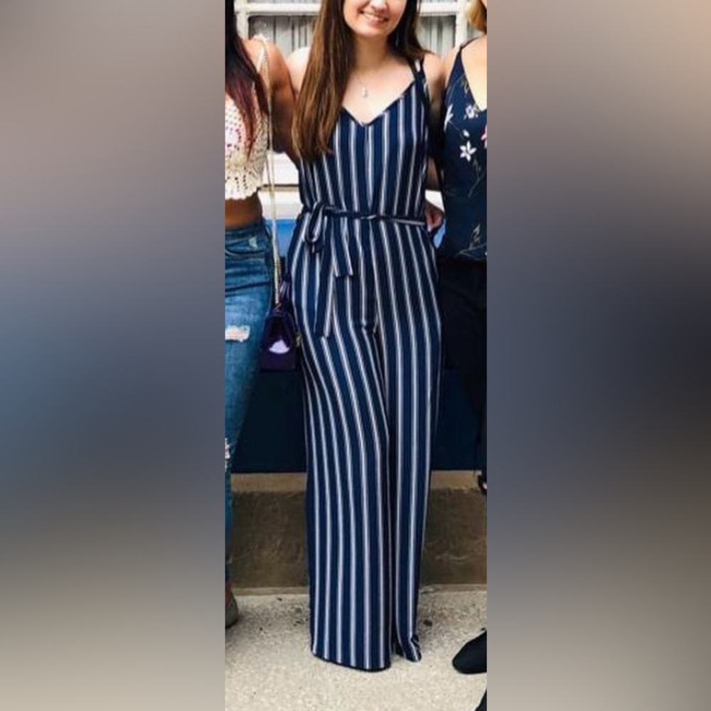 Streetwear Society Stripped Jumpsuit - Size M
